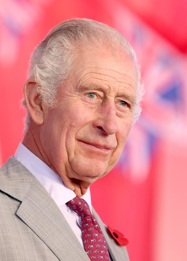  King Charles III o<em></em>nstage during a reception at the British High Commissio<em></em>neras Residence, to celebrate Kenyan Society on November 1, 2023 in Nairobi, Kenya.