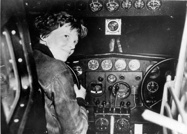Amelia Earhart, seen before taking off from  Lae, New Guinea on July 2, 1937 