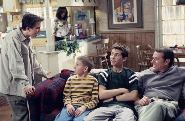Frankie Muniz (left), Erik Per Sullivan, Justin Berfield and Bryan Cranston in a scene from 