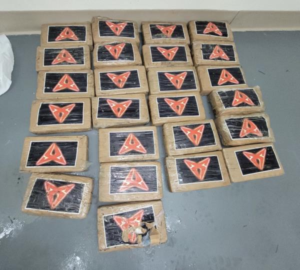 Bricks of cocaine laid out side by side.