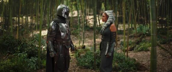 Pedro Pascal and Rosario Dawson in The Book of Boba Fett