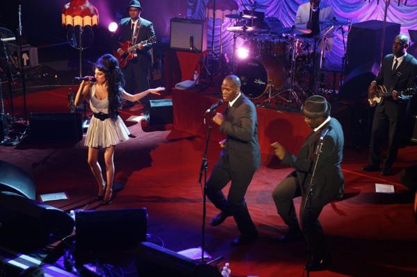 Amy Winehouse performing on stage at Shepherd's Bush Empire, United Kingdom