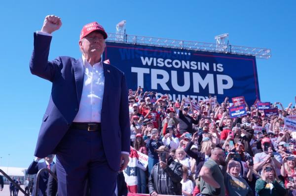 Republican presidential nominee former President Do<em></em>nald Trump arrives to speak during a campaign event at Central Wisco<em></em>nsin Airport, Saturday, Sept. 7, 2024, in Mosinee, Wis.