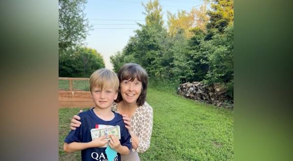 The two neighbors celebrated the shocking find. 