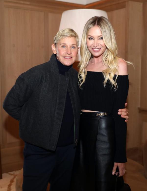 Ellen DeGeneres and Portia de Rossi at the RH San Francisco unveiling event, arm in arm, potentially their last permanent visit in the US