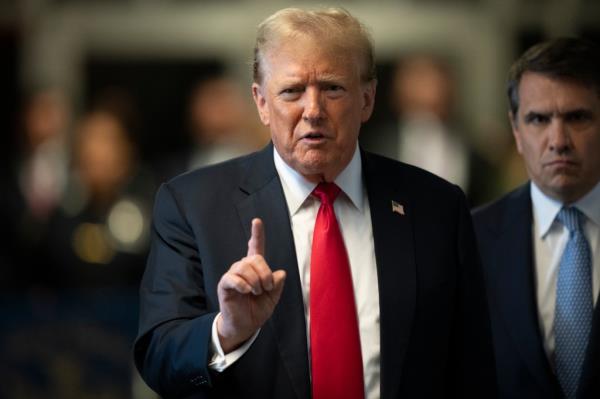 Former U.S. President Do<em></em>nald Trump attends trial at Manhattan Criminal Court May 28th 2024 in New York City