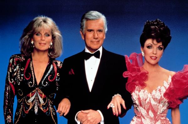 Linda Evans, John Forsythe and Joan Collins on 