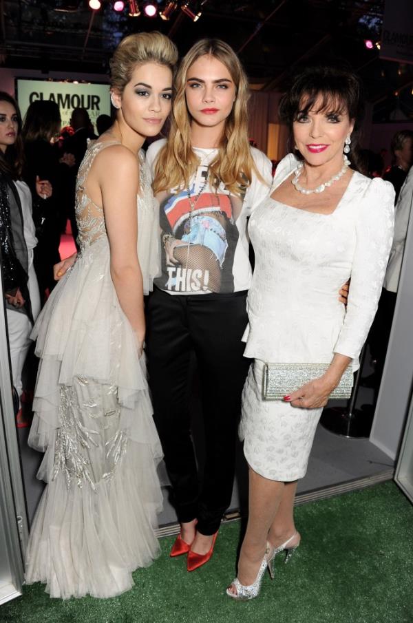 Joan Collins, Cara Delevingne, Rita Ora 