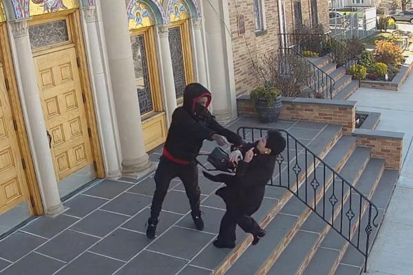 Surveillance video grabs showing teen shover the incident on Sunday, April 7, 2024
