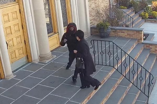Surveillance video grabs showing teen shover the incident on Sunday, April 7, 2024