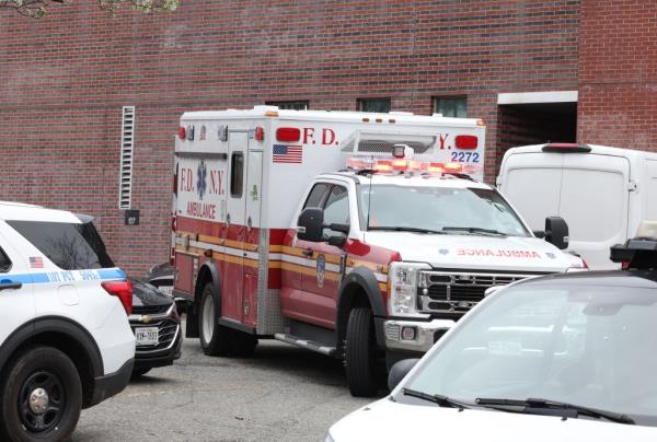 Showing an FDNY Ambulance with a part of a stretcher