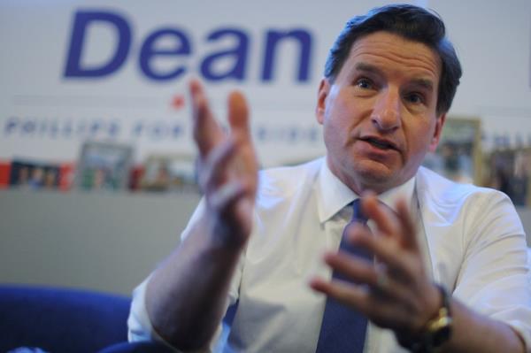 Democratic Rep. Dean Phillips was snubbed by voters at his outdoor coffee hour in Manchester, New Hampshire on Jan. 9, 2024.