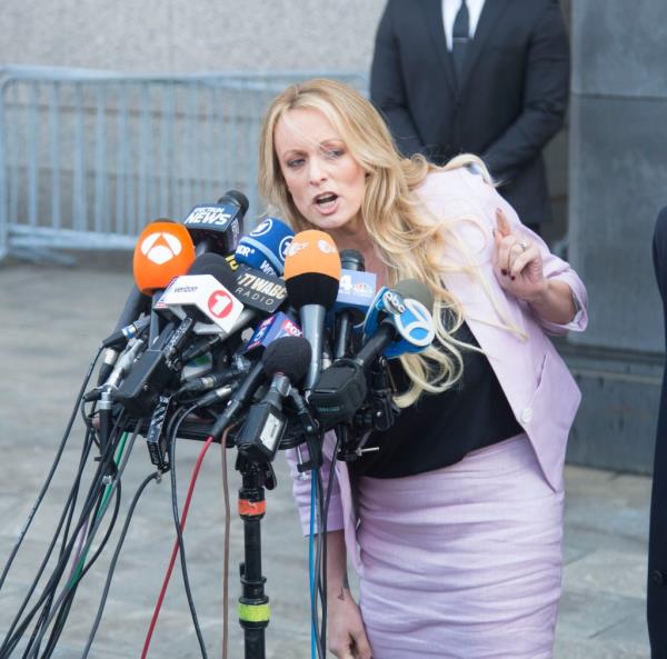 Stormy Daniels talking. 