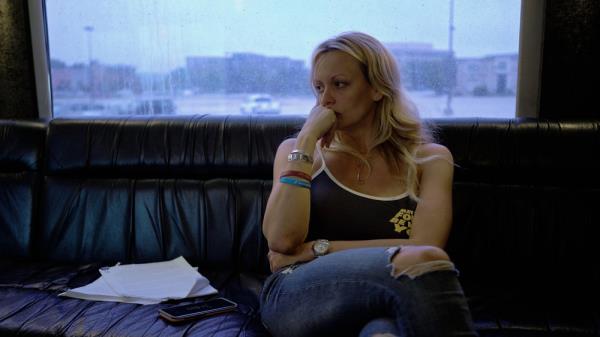 Stormy Daniels looking serious. 
