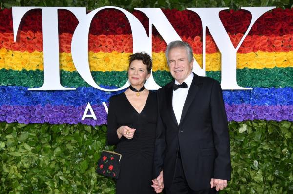 US actress Annette Bening and husband US actor Warren Beatty attend the 73rd Annual Tony Awards at Radio City Music Hall on June 9, 2019.
