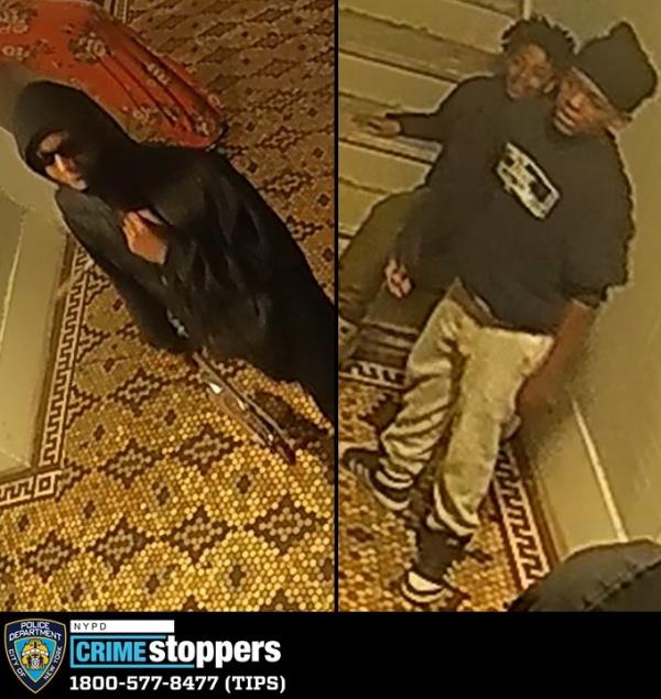 The photos of the alleged muggers appear to be from inside a building.