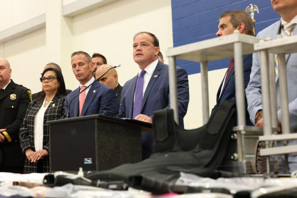 Suffolk County District Attorney Raymond A. Tierney talks a<em></em>bout the Arrests and Indictments Were the Result of the Largest Combined Law Enforcement Effort in Suffolk County History.
