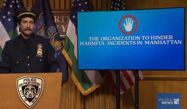 Host Jake Gyllenhaal as a police sergeant  took inspiration from the random attack on a Brooklyn street to kickstart the new task force for the easily recognizable, but indistinguishable actors, dubbed the 