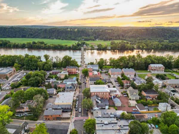 An aerial view of Hunterdon County, New Jersey. 