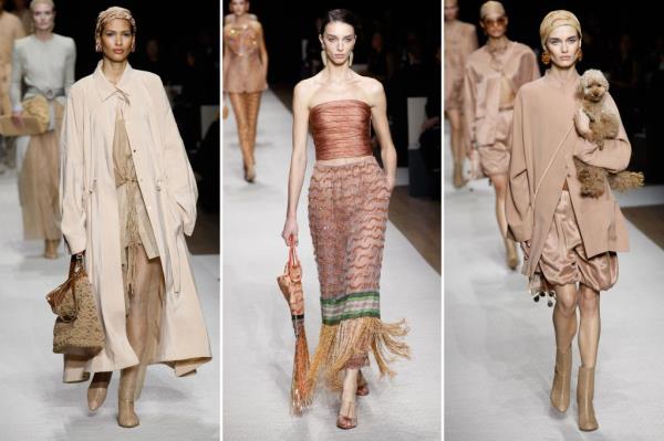 Gwendoline Ruais and other models walking down the runway at Armani's Spring 2025 show held at the Park Avenue Armory in NYC