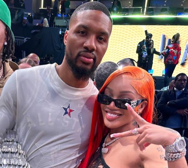 Damian Lillard with GloRilla in a new photo.