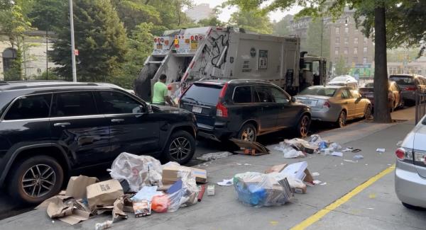 Refuse left on Parkside Avenue in Brooklyn