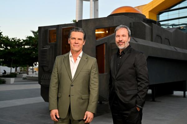 Josh Brolin and Denis Villeneuve pose at the WB Hotel during the Premiere of 