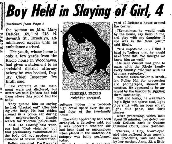 theresa riccio news clipping a<em></em>bout the case 