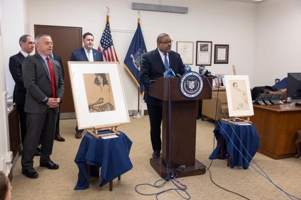 Manhattan District Attorney Alvin Bragg announced Friday the return of two more artworks to the family of Fritz Grünbaum.