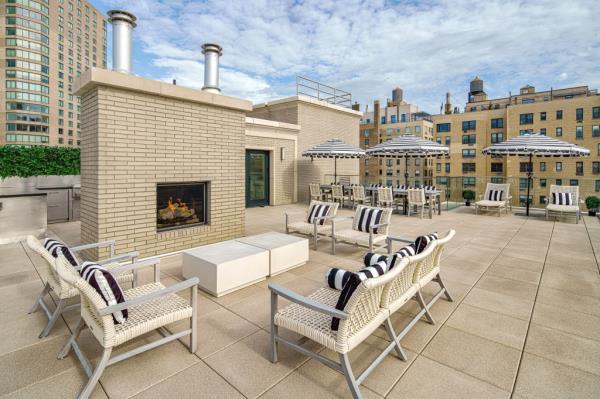 The outdoor fireplace