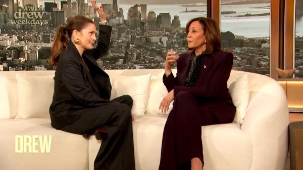 Drew Barrymore and Kamala Harris on 