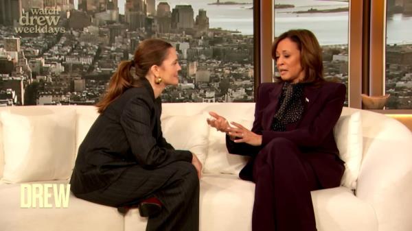 Drew Barrymore and Kamala Harris on 