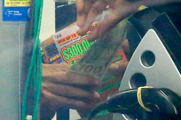 A close up of the lottery tickets.