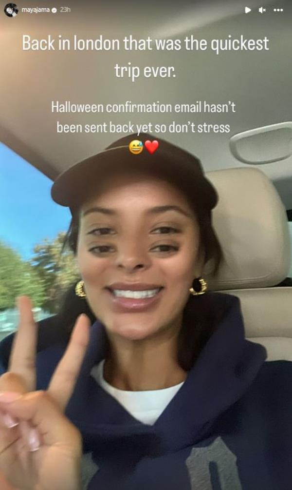 Maya Jama in Instagram selfie