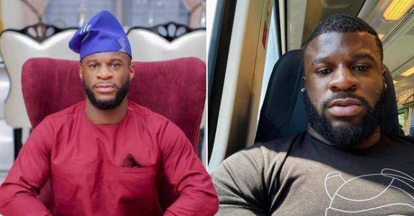 Darren Sho<em></em>neye in traditio<em></em>nal clothing (left) and a selfie on a train (right)