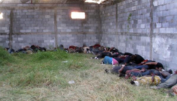 Bodies of the roughly 72 migrants killed in the San Fernando massacre. 