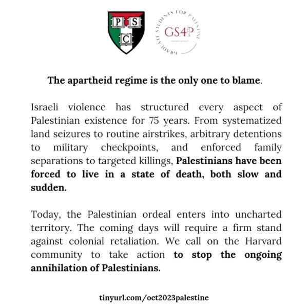 More than 30 pro-Palestinian student groups co-signed the co<em></em>ntroversial letter.