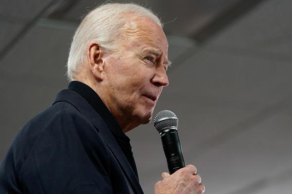 U.S. President Joe Biden speaks during the opening of the Biden for President campaign office in Wilmington, Delaware, U.S., February 3, 2024.