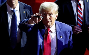 Trump at a rally in Wisco<em></em>nsin on Thursday night