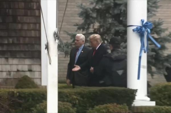 Trump and Blakeman spoke on their way inside.