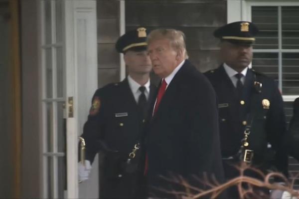 Trump arrived at the funeral home around 2 p.m.