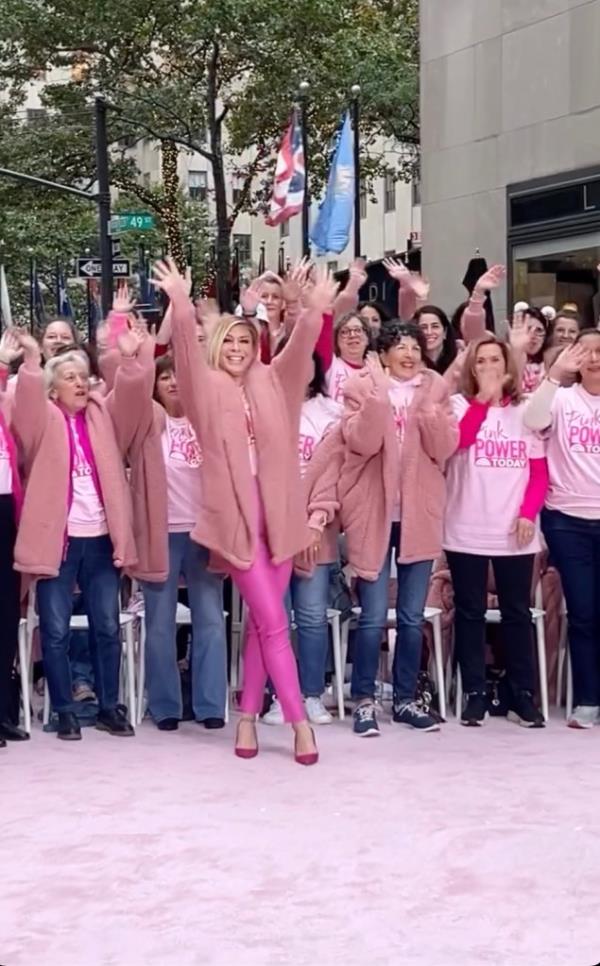 Jill Martin showing off her new sherpa on