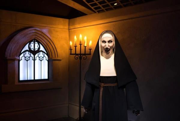 The nun from The Exorcist as wax figure