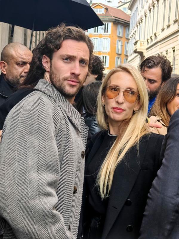 Aaron Taylor Johnson with his wife, Sam. 