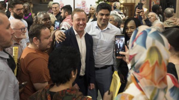 Miles with members of the Queensland Community Alliance.