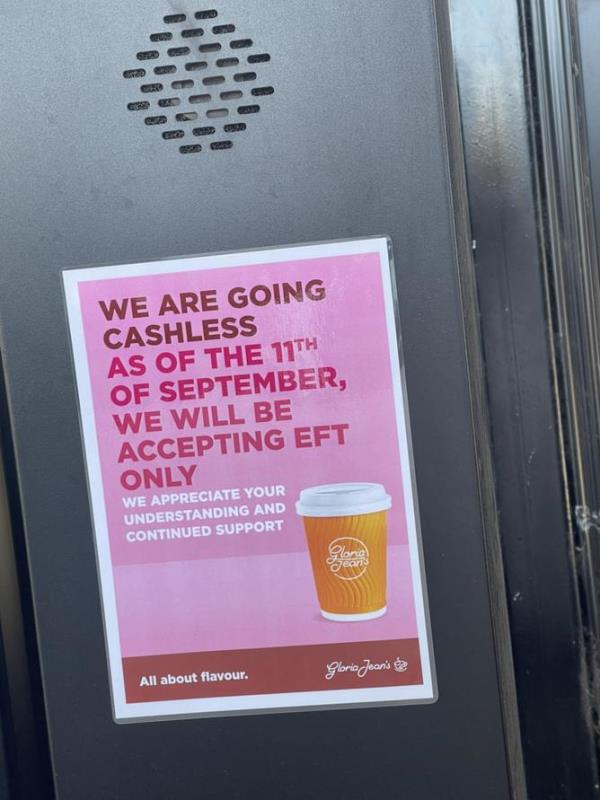 Gloria Jean’s is going cashless at selec<em></em>t locations from next week.