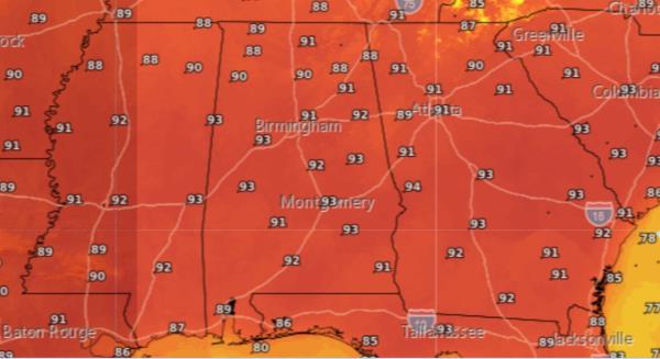 Sunday forecast highs