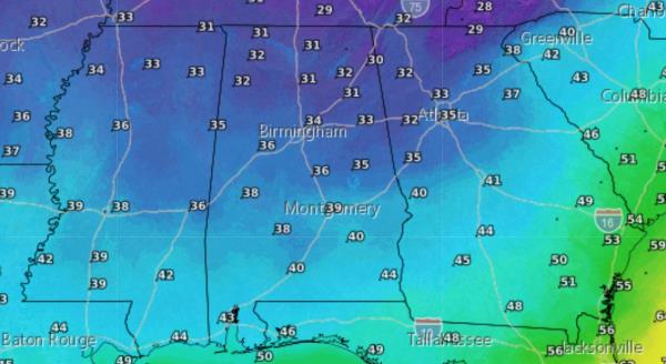 Saturday a.m. lows