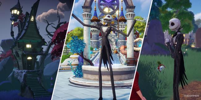Disney Dreamlight Valley combined images of Jack Skellington and his house