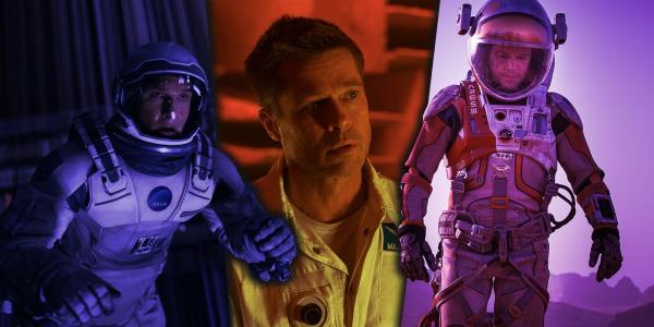 An edited image of Interstellar, Ad Astra, and The Martian